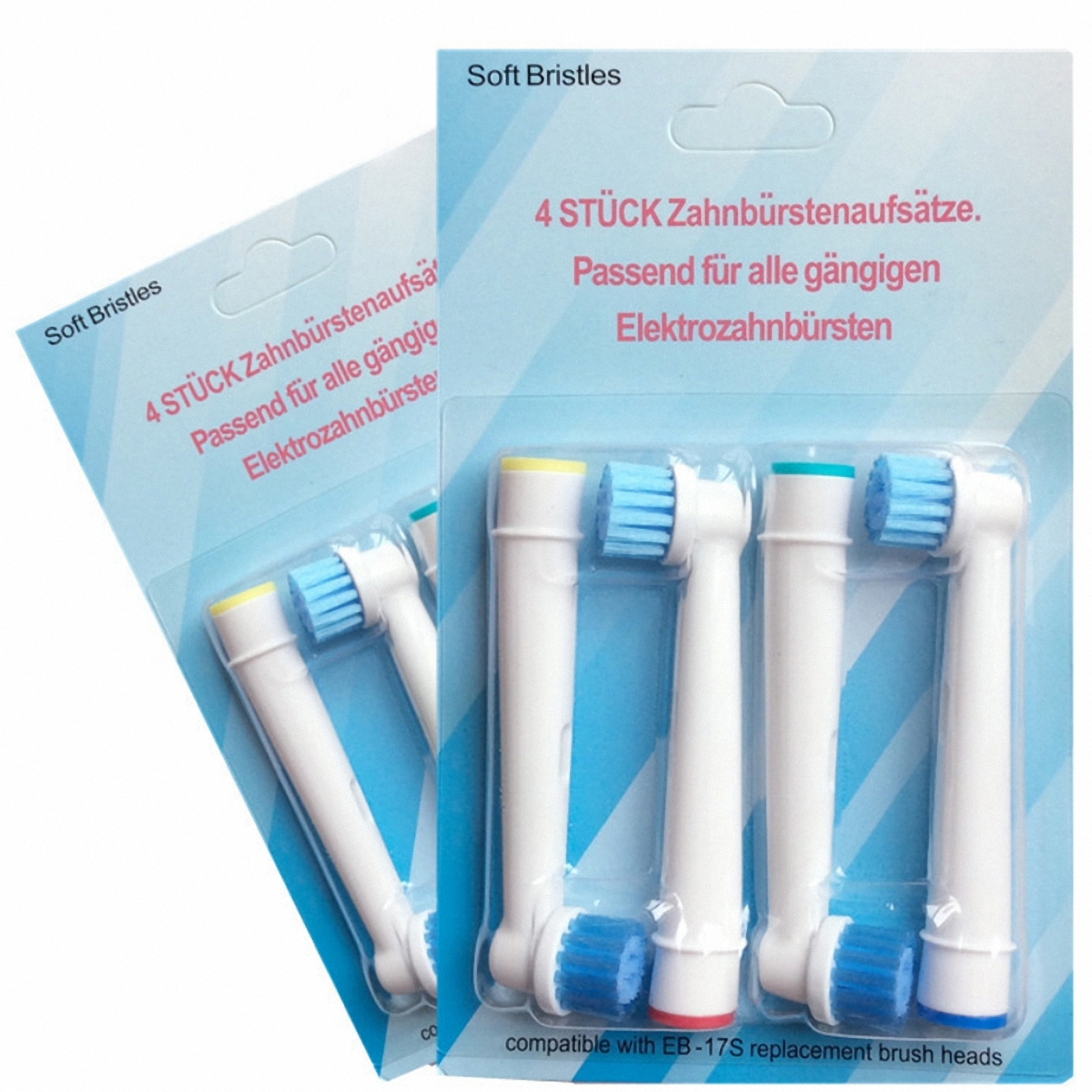 Bộ 4 đầu bàn chải đánh răng điện - cho máy Braun Oral B, EB-17S – Cho Răng bị vôi hóa – Tác động kép - Xuất xứ: Đức