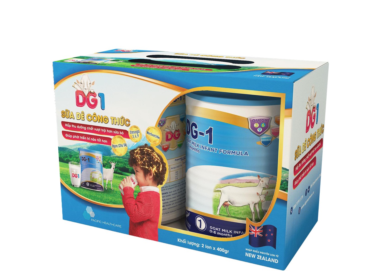 CB 02 lon Sữa Dê DG-1 400g tặng quà ngẫu nhiên