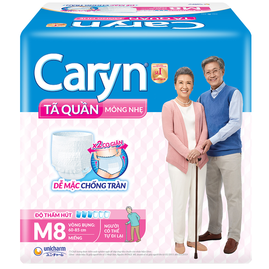 Tã Quần Mỏng Nhẹ Caryn Gói Lớn M8 (8 Miếng)