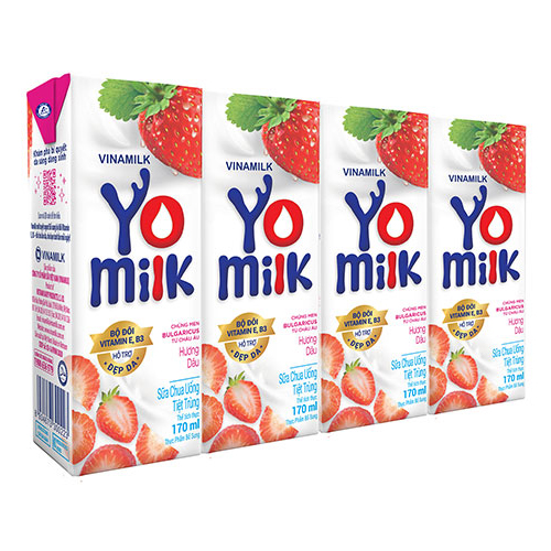 Thùng 48 Hộp Sữa Chua Uống Hương Dâu Vinamilk