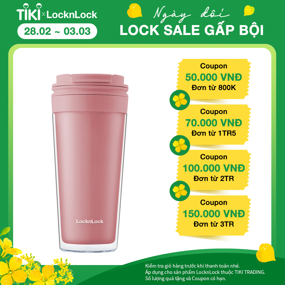 Ly nhựa 2 lớp LocknLock Bucket Cold Cup 580ML HAP519PIK