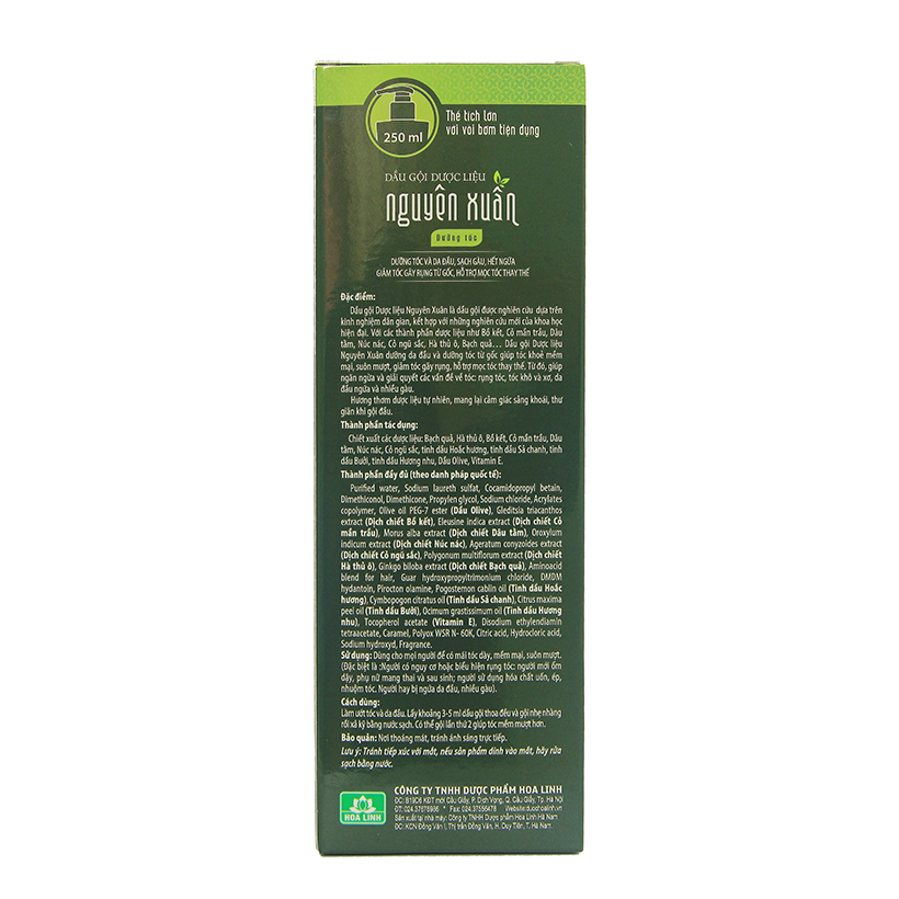 Dầu gội Dược liệu Nguyên Xuân xanh 250ml