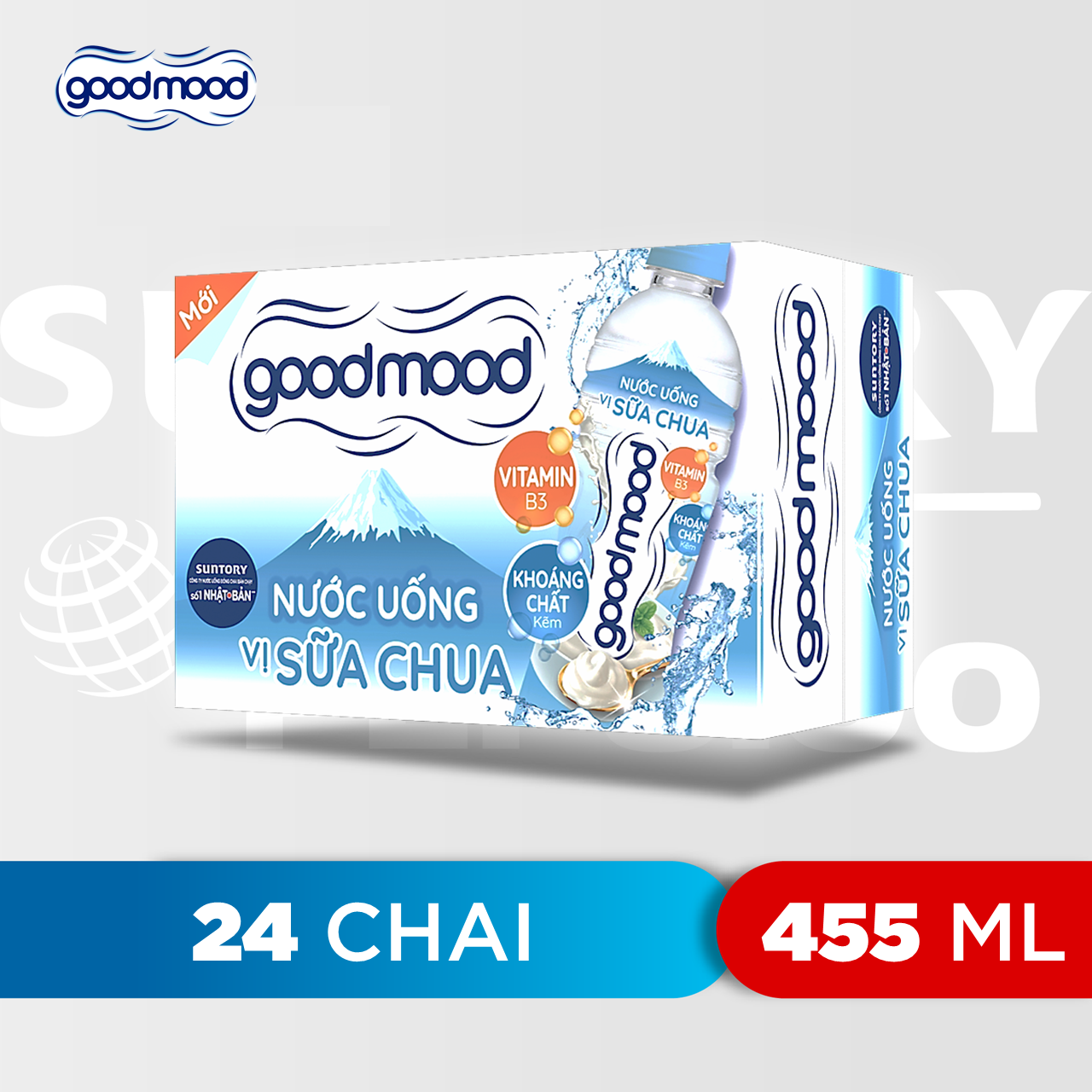 Thùng 24 Chai Nước Uống Vị Sữa Chua Good Mood (455ml X24 Chai)