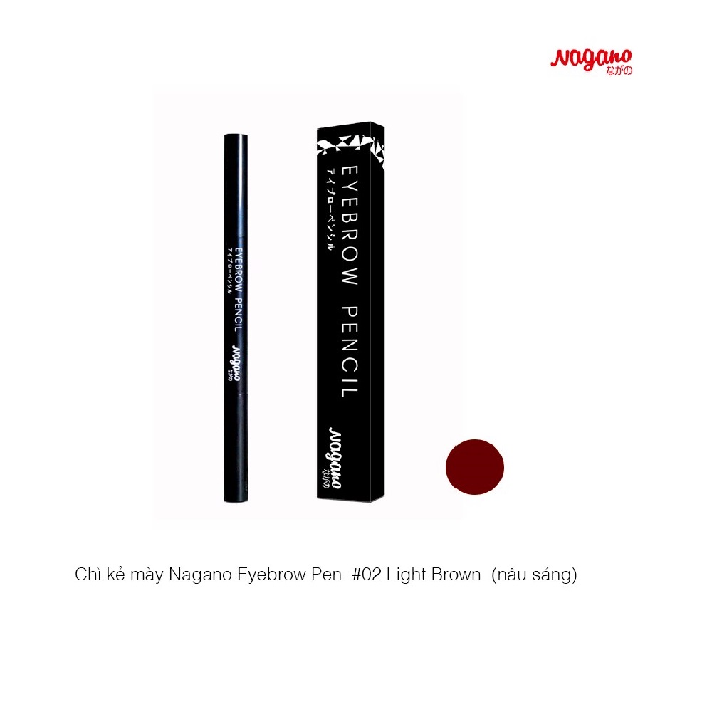 Chì Kẻ Mày Nagano 0.35g - Eyebrow Pencil Nagano 0.35g - Gồm 2 màu (nâu nhạt và nâu đậm) giúp định hình lông mày làm lông mày đẹp tự nhiên hơn