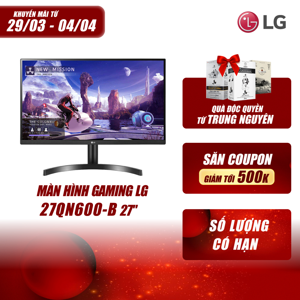 Màn Hình Gaming LG 27QN600-B 27 inch QHD (2560x1440) 75Hz / HDR / IPS / AMD FreeSync - Hàng Chính Hãng