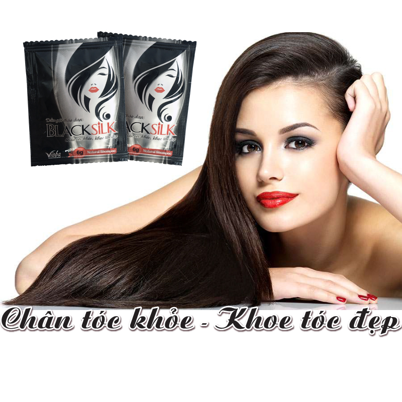 [40 gói] Dầu gội thảo dược Blacksilk - Giảm rụng tóc, sạch gàu, hết ngứa. Giúp tái tạo nang tóc đen và phục hồi nang tóc bị hư tổn. Ngăn ngừa tóc bạc sớm, gói 6g.