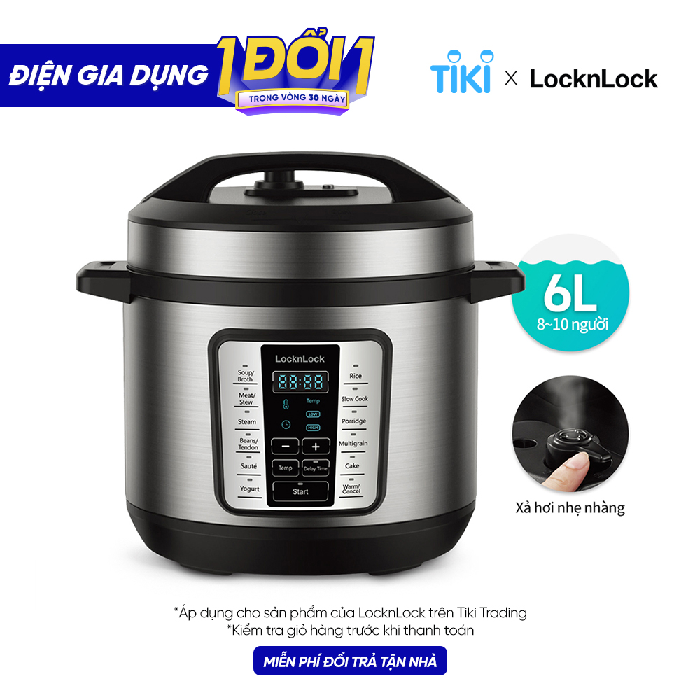 Nồi áp suất điện tử Lock&amp;Lock EJP666SLV 6 Lít - Hàng chính hãng