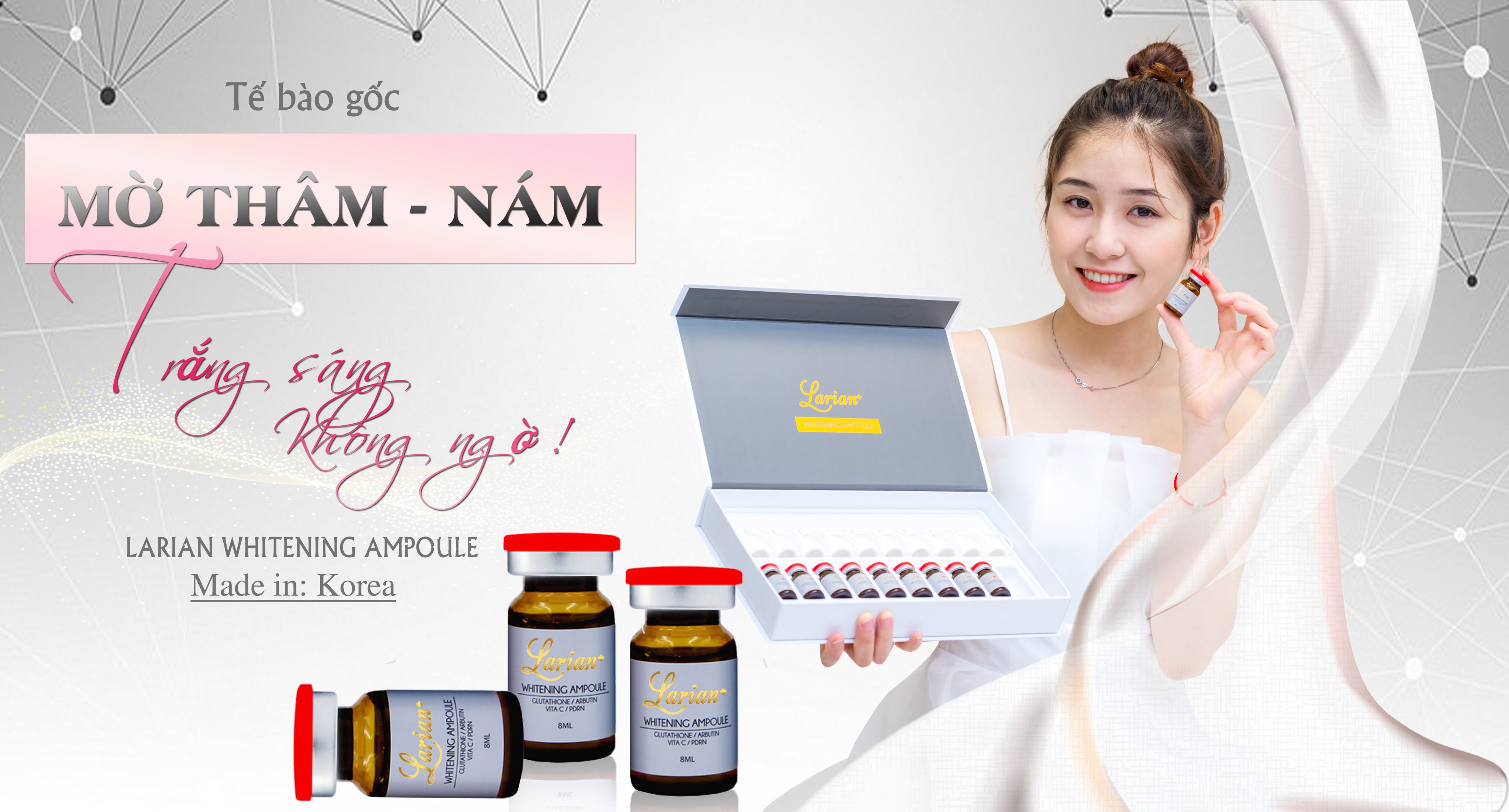 Tế bào gốc DNA cá hồi mờ thâm, giảm nám Larian 8ml (Larian Whitening Ampoule)