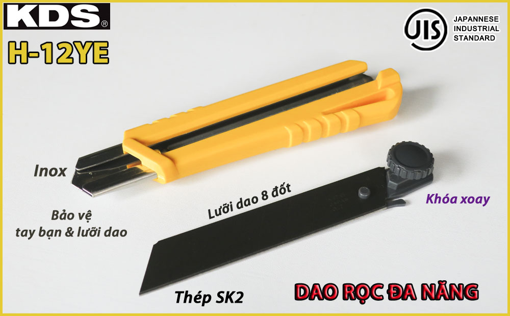 DAO RỌC ĐA NĂNG KHÓA XOAY 25mm KDS H-12