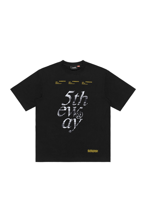 Áo Thun 5THEWAY Tay Ngắn Đen Form Mới aka 5THEWAY /vintage flannel/ NEW TEE in BLACK