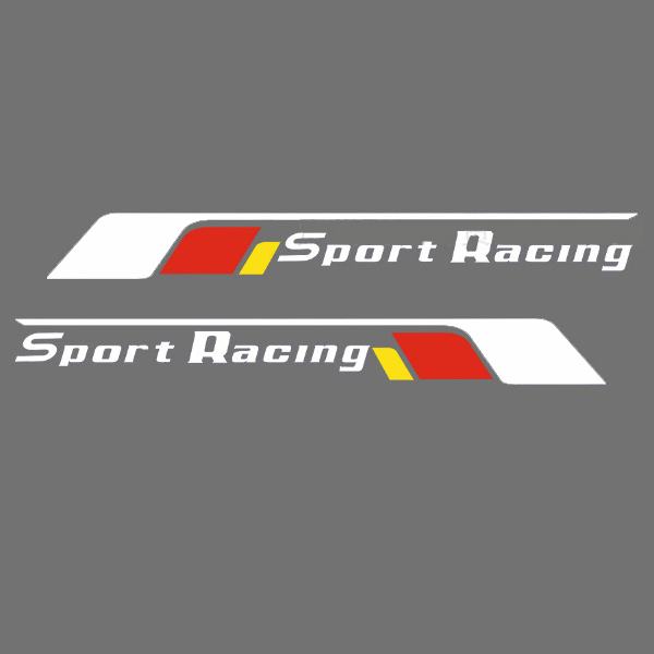 Bộ 2 tem dán cửa xe ô tô Sport Racing 2