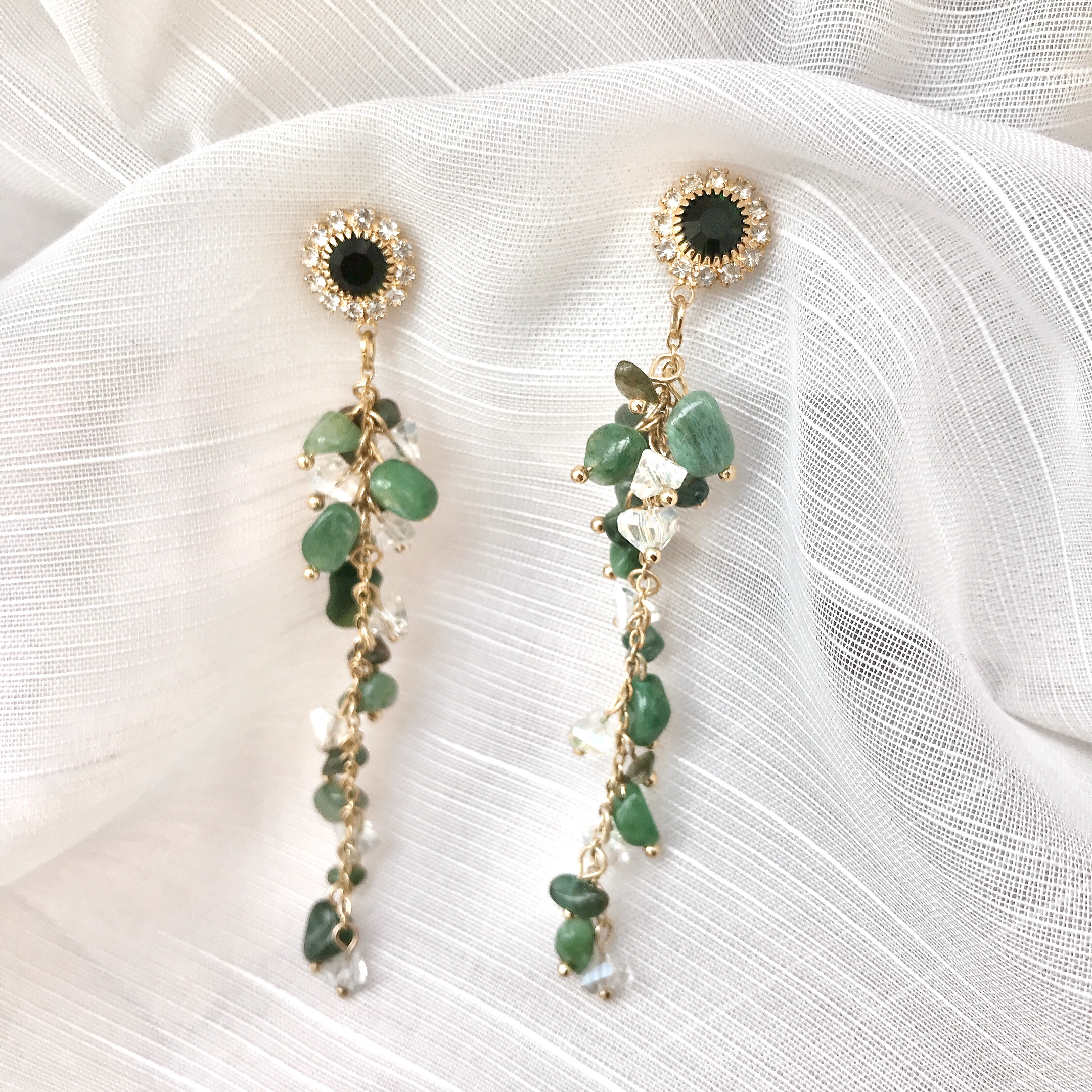 Khuyên tại bạc S925 chế tác thủ công Handmade đá tự nhiên cao cấp