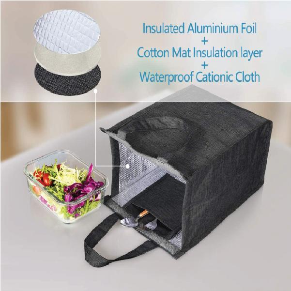 Túi Đựng Hộp Cơm Giữ Nhiệt (Lunch Bag, Lunch Box) Văn Phòng Vải Bố Tote Canvas Loại To Dành Cho Nam Nữ Đi Làm Đựng Thức Ăn Trưa Tặng Kèm Túi Đựng Muỗng Nĩa Cực Xinh Chất Lượng Giá Rẻ