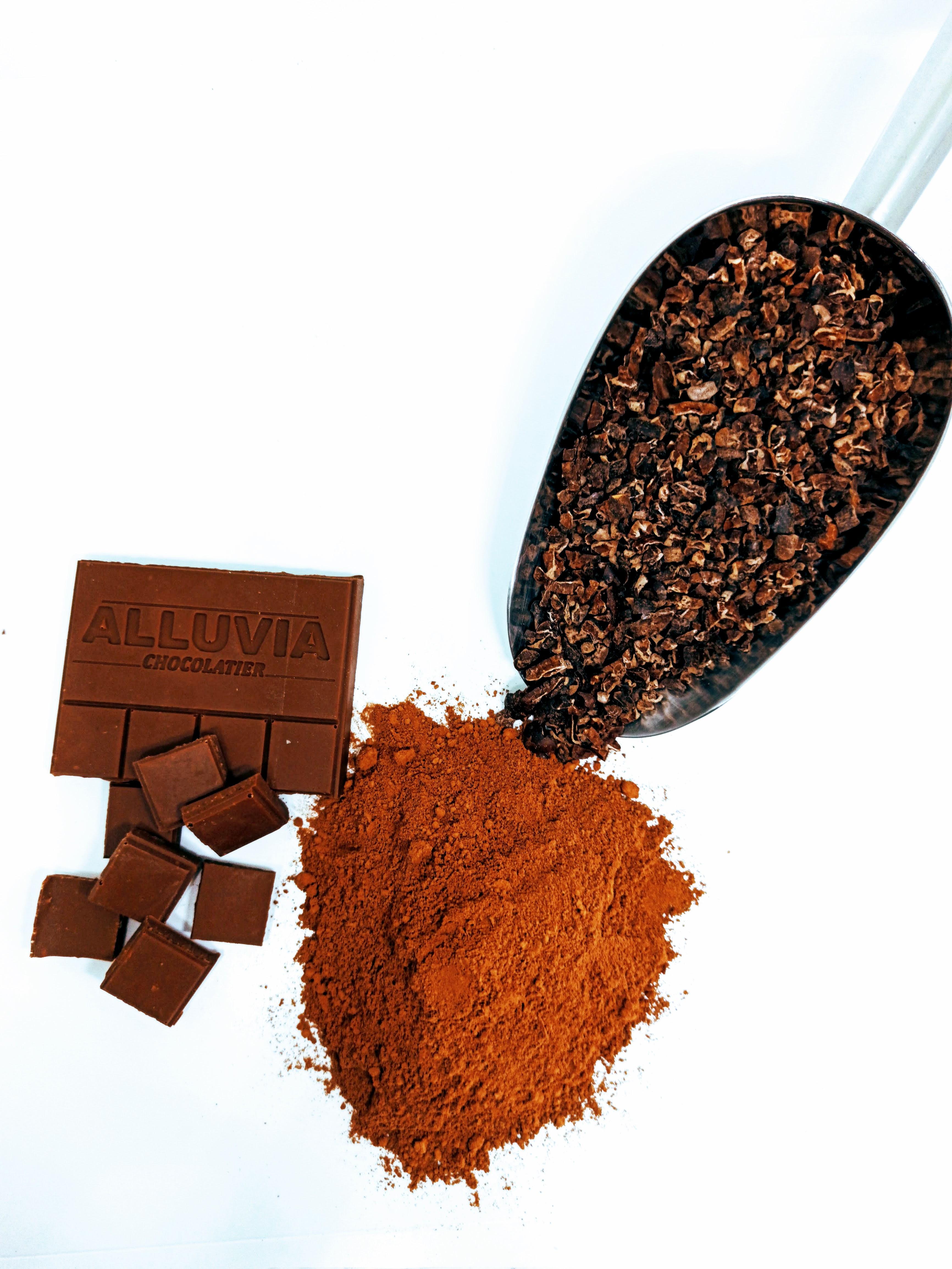 Bột ca cao nguyên chất không đường 100% Alluvia gói lớn 500 gram Dòng thượng hạng 20% bơ cacao tự nhiên