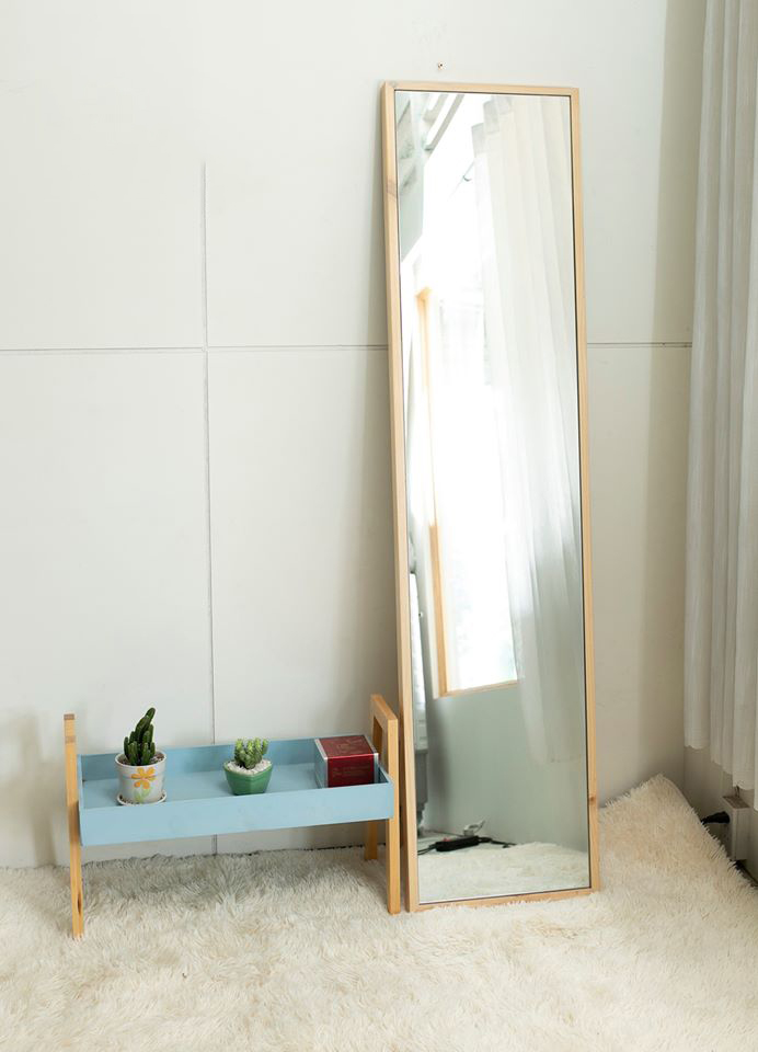 [SIZE40x1M65] GƯƠNG SOI TOÀN THÂN CÓ CHÂN ĐỨNG MÀU TỰ NHIÊN  - STANDING MIRROR NATURAL- 40CM