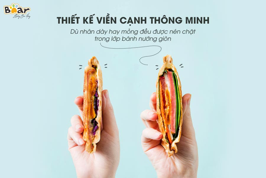 Máy Nướng Bánh mì Sandwich/Waffle đa năng Bear Hàng chính hãng Giao màu ngẫu nhiên