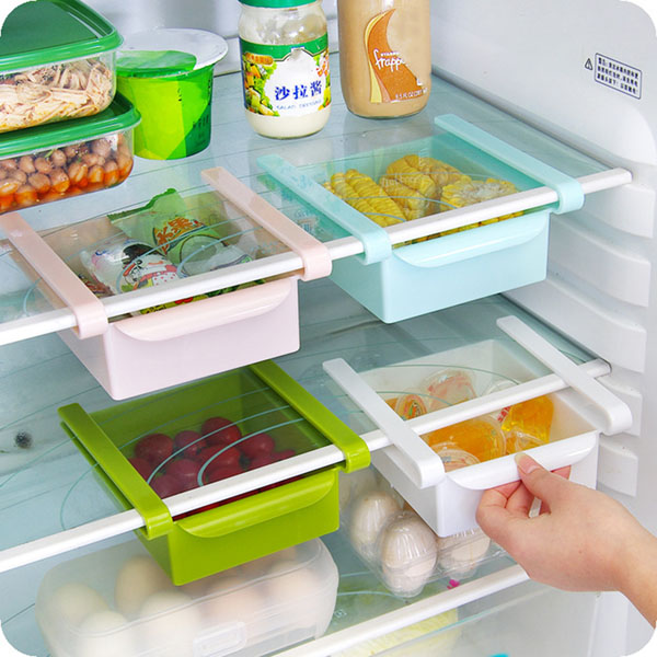 Bộ 4 Khay Đựng Đồ Dùng, Đựng Thực Phẩm Để Tủ Lạnh size Lớn - Tiết Kiệm Không Gian Cho Tủ lạnh Nhà Bạn