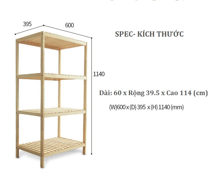 KỆ LÒ VI SÓNG 4 TẦNG 60 x 114 cm