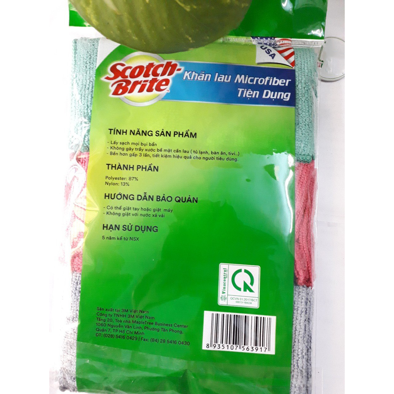 Gói 3 Cái Khăn lau bếp Microfiber tiện dụng Scotch Brite 3M