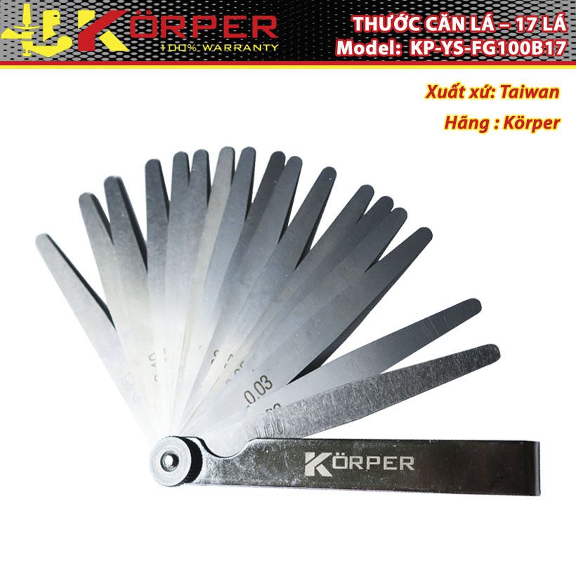 THƯỚC CĂN LÁ 17 LÁ KÖRPER KP-YS-FG100B17