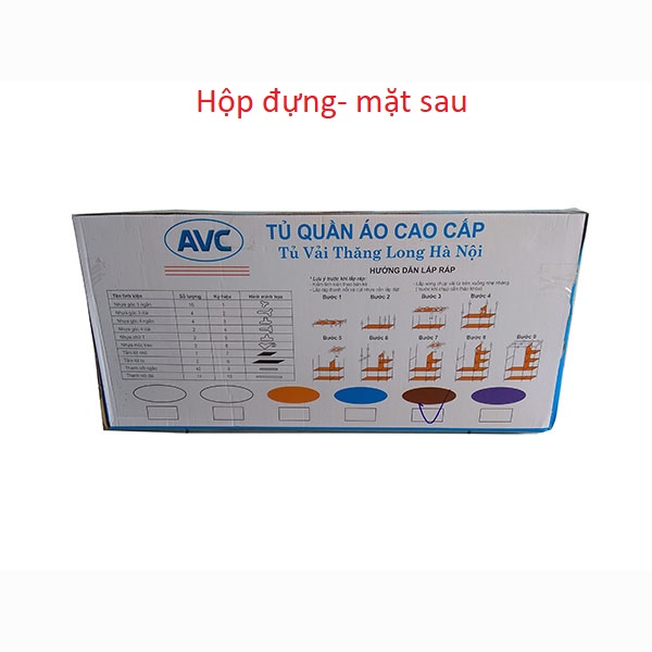 Tủ vải quần áo 2 buồng 6 ngăn, khung sắt sơn tĩnh điện( Hàng Việt Nam sản xuất)