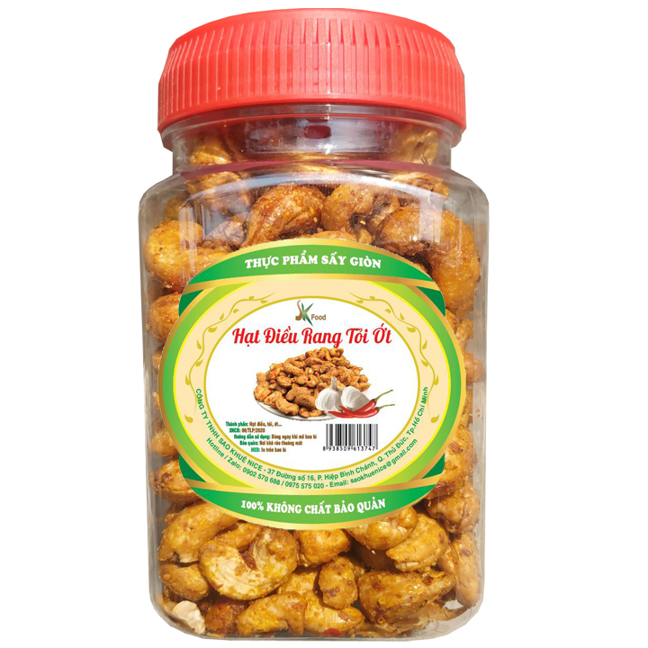 COMBO 4 HŨ HẠT ĐIỀU RANG TỎI ỚT HIỆU SKFOOD- MỖI HŨ 250G