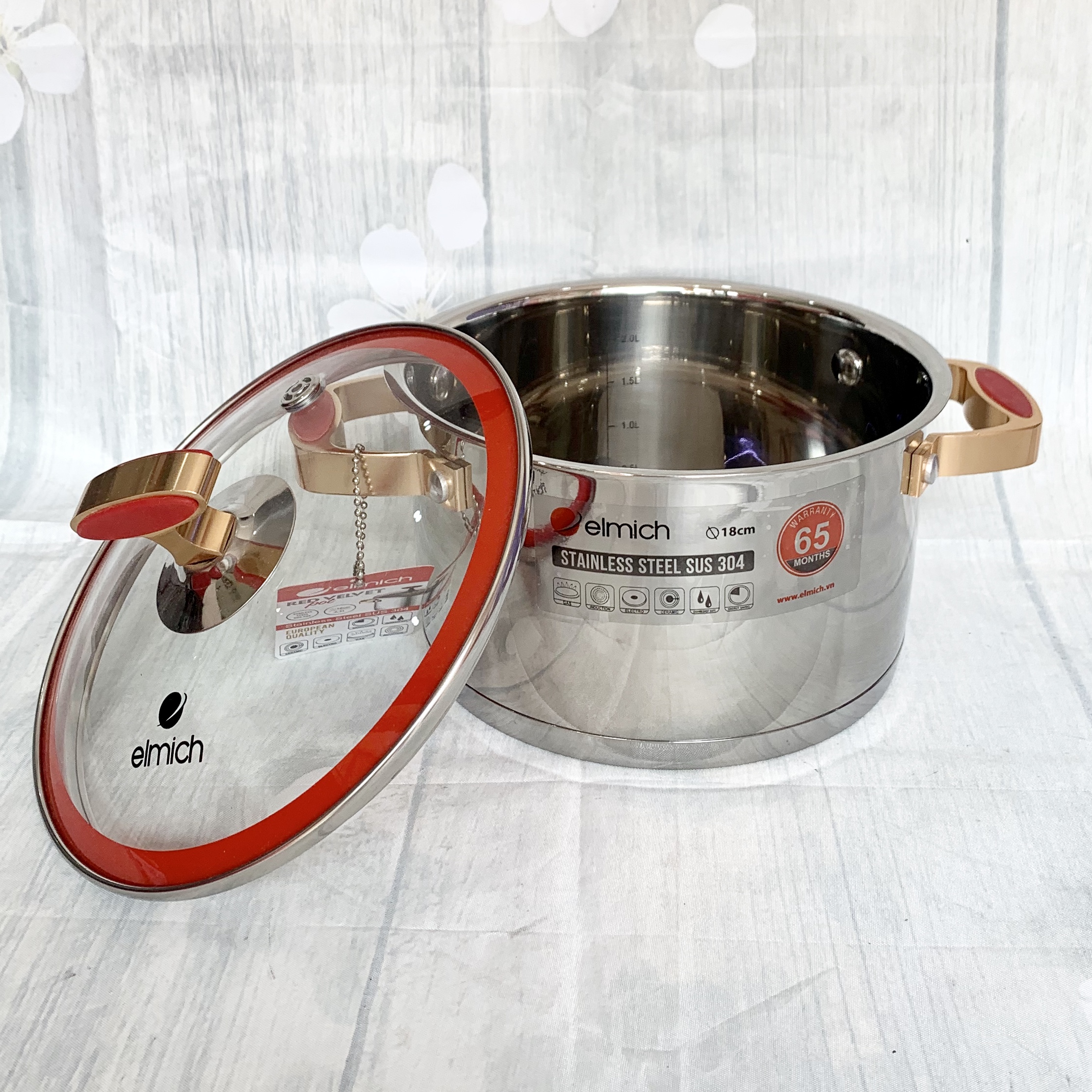 XOONG INOX 304 CAO CẤP RED VELVET - 5 LỚP ĐÁY TỪ 18CM 2355267