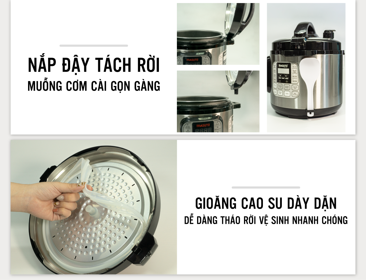 Nồi Áp Suất Điện Đa Năng Masuto Công Nghệ Nhật Bản - Hàng chính hãng