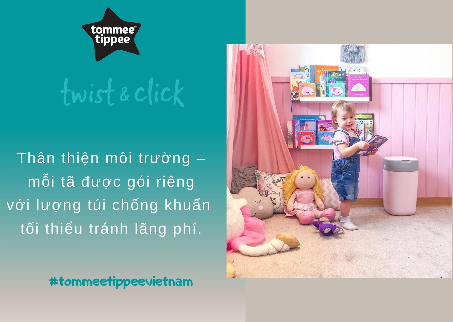 Túi xử lý tã cho bé Tommee Tippee (3 hộp)