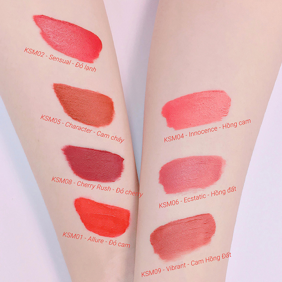 Chocolate Matte Liquid Lipstick KYS – VIBRANT CAM HỒNG ĐẤT