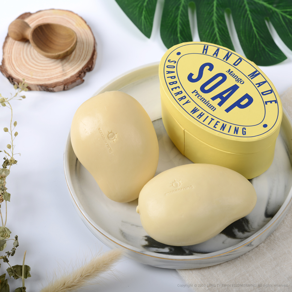 Xà Bông Trắng Da Tinh Chất Bồ Hòn eccomorning Hương Xoài – Mango Soapberry Soap