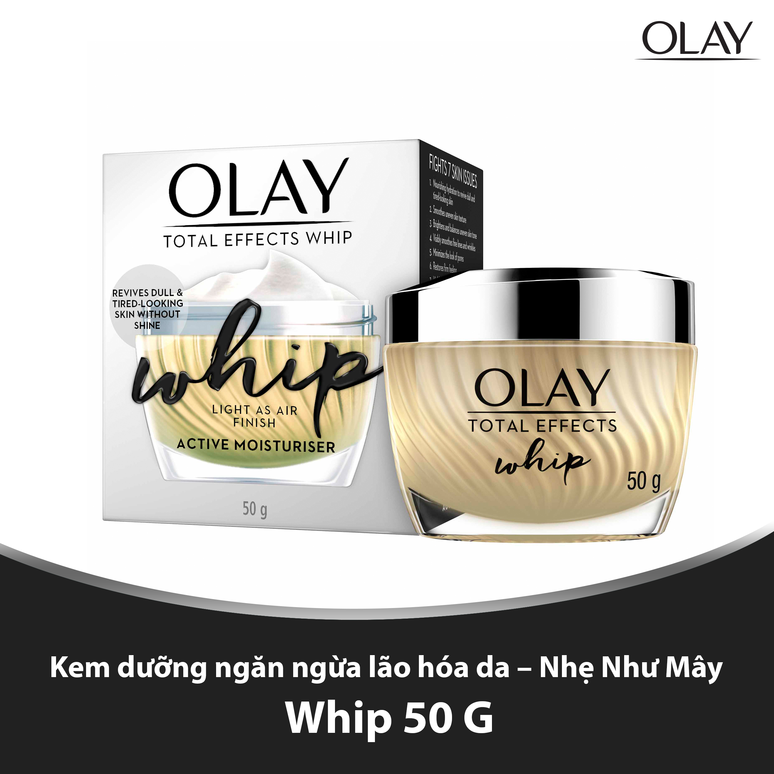 Kem Olay Whips Dưỡng Chống Lão Hóa Da (TE)- [Tặng Hộp Bông Tẩy Trang Cao Cấp]