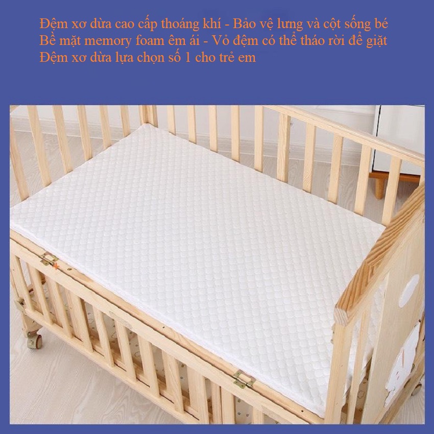 Giường cũi cho bé, cũi kéo dài đa năng tích hợp bàn để sữa, bàn thay tã mẫu mới