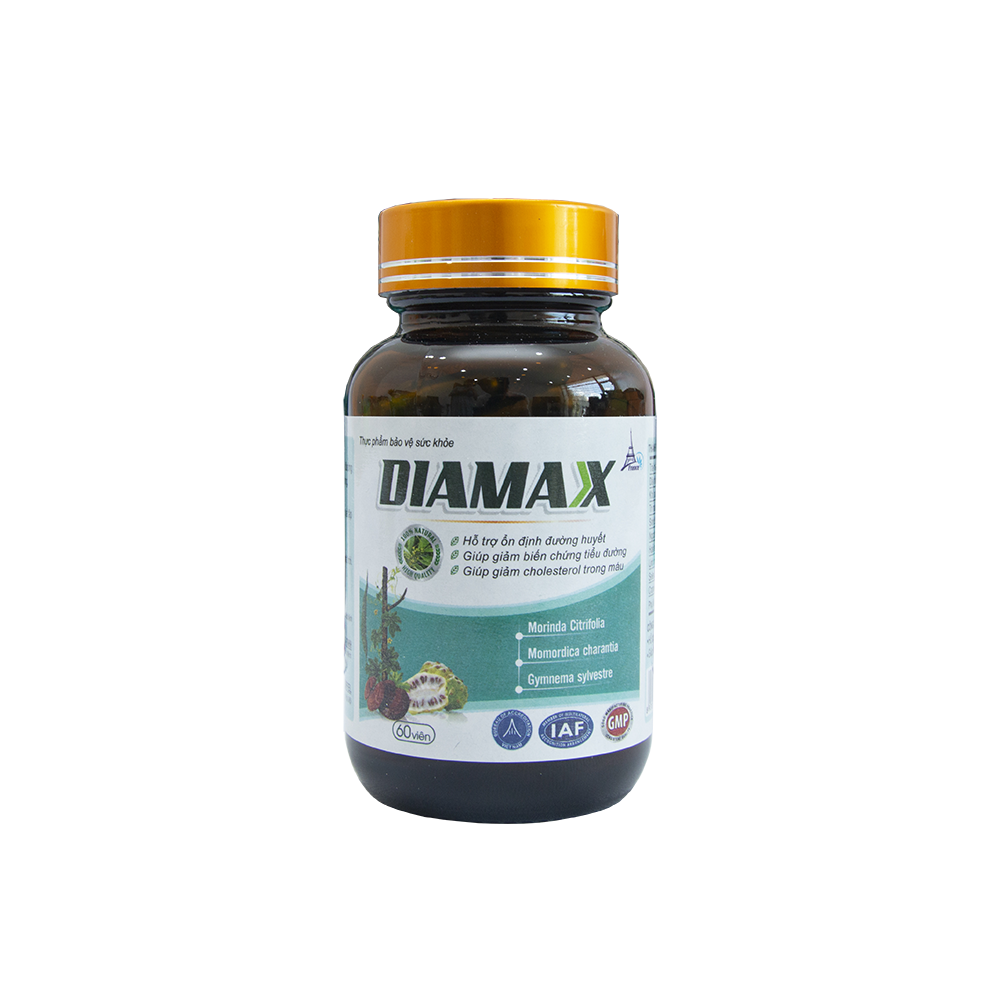 Viên Uống Hỗ Trợ Ổn Định Đường Huyết và Hỗ Trợ Giảm Mỡ Trong Máu DIAMAX - Hộp 60 viên