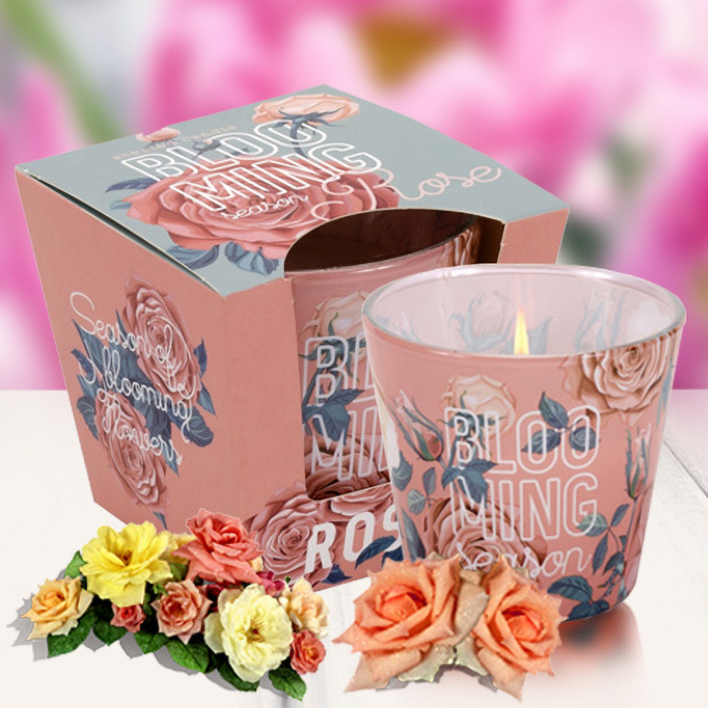 Ly nến thơm tinh dầu Bartek Blooming Season 115g QT04960 - hồng, thược dược (giao mẫu ngẫu nhiên)