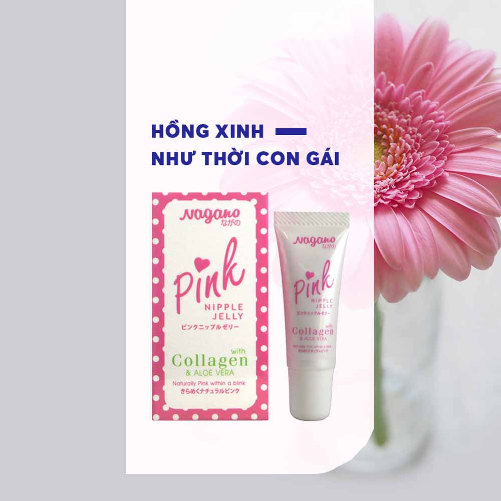 Kem Làm Hồng Nhũ Hoa Collagen Nagano Japan 10ml - Pink Nipple Jelly Nagano 10ml - Kem giữ cho nhũ hoa hồng xinh son trẻ, sáng hồng tự nhiên