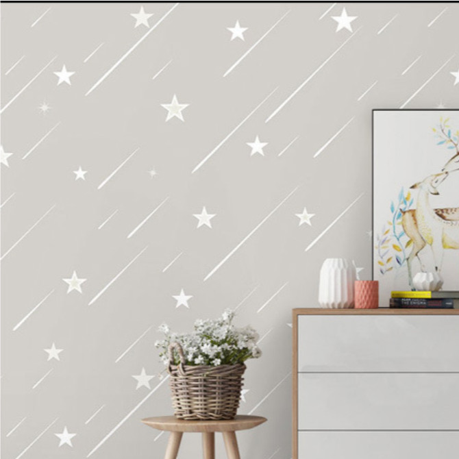 Cuộn 5m Decal Giấy Dán Tường Sao băng xám