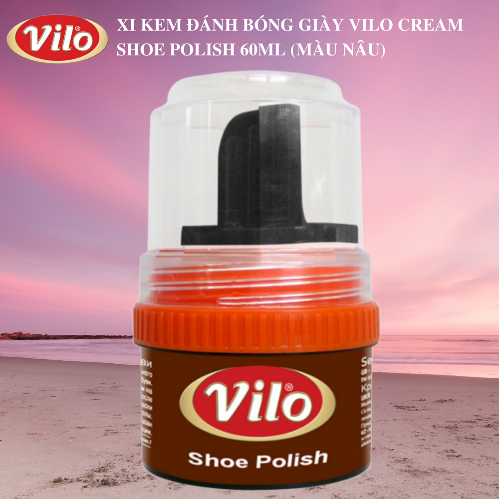Xi kem đánh bóng giày Vilo cream shoe polish 60ml (màu nâu)