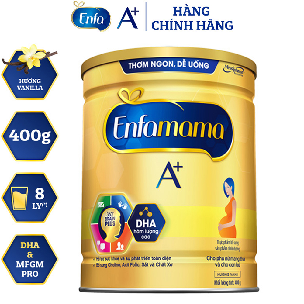 Sữa Bột Bầu Enfamama A+ với 360° Brain Plus - Vị Vanilla - 400g