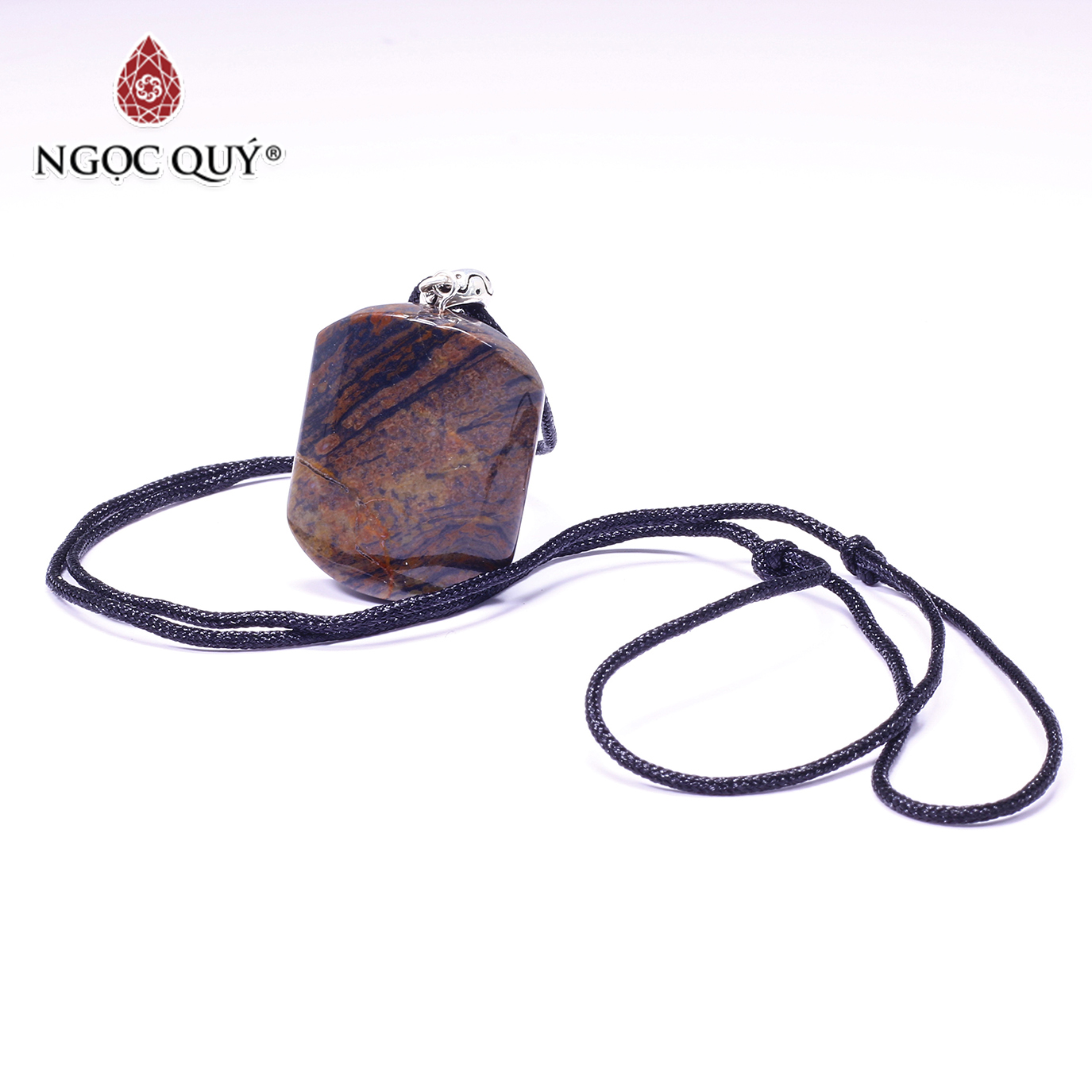Mặt dây chuyền gổ hóa thạch 30x25mm mệnh hỏa, mộc - Ngọc Quý Gemstones