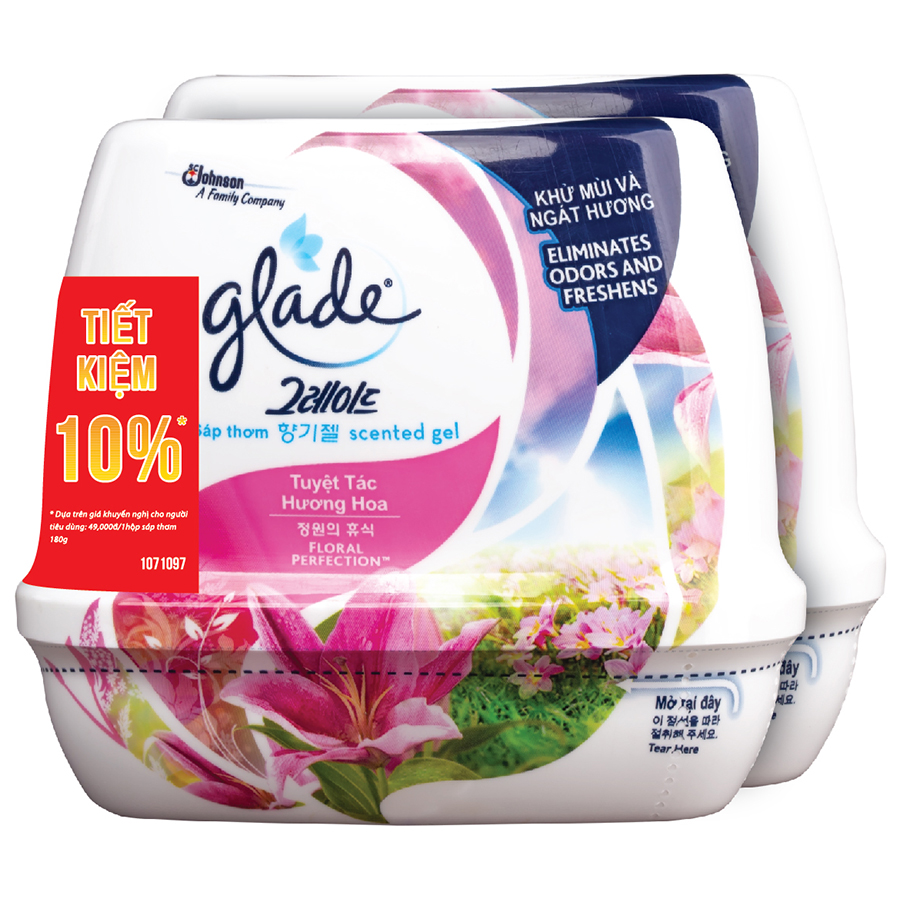 Combo 2 Hộp Sáp Thơm Glade Cỏ Hoa (180gr/ Hộp)