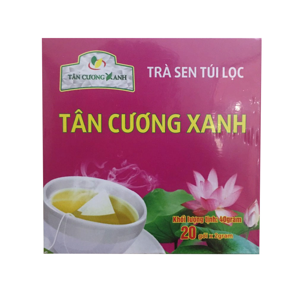 Combo 10 hộp trà túi lọc ướp hoa sen Tân Cương Xanh (20 gói x 2 gram)