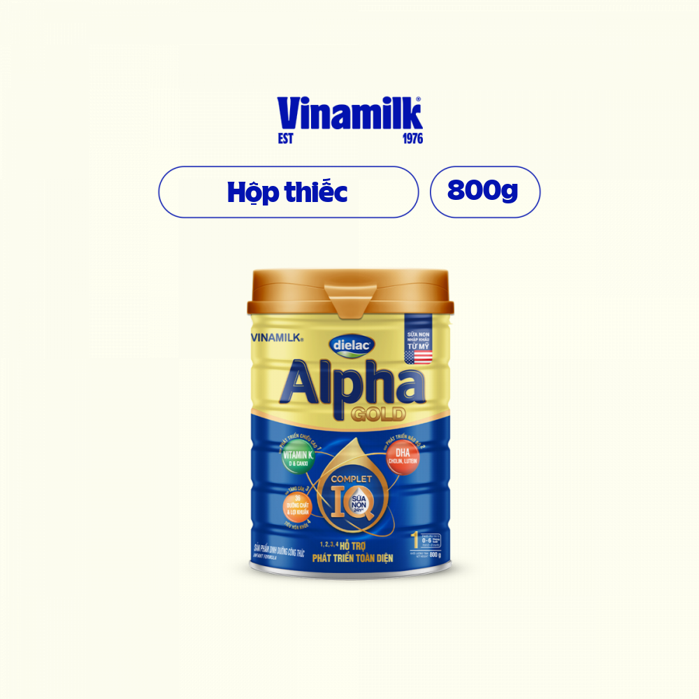 Hình ảnh Sữa bột Vinamilk Dielac Alpha Gold 1 800g (cho trẻ từ 0 - 6 tháng tuổi)