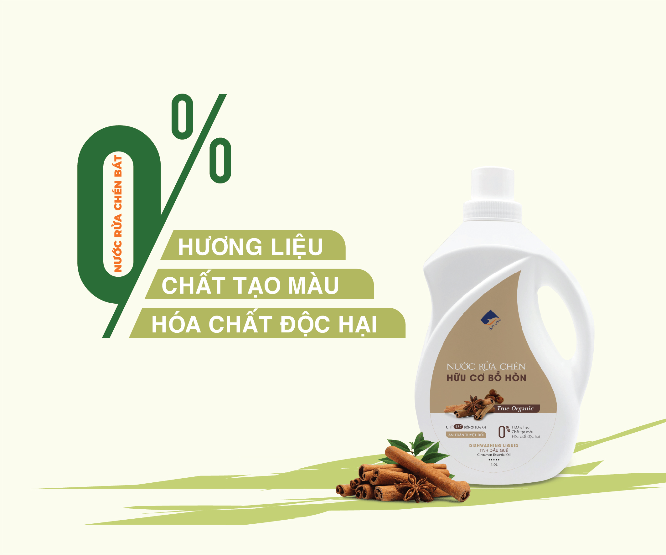 Nước Rửa Chén Hữu Cơ Bồ Hòn Và Tinh Dầu Chanh Gừng 500ml Bảo Vệ Da Tay, An Toàn Cho Bé