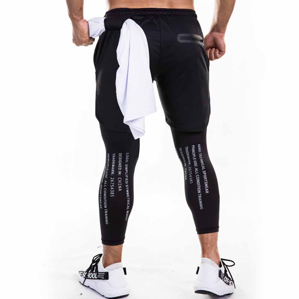 Quần đùi gym 2 lớp có lót quần legging dài bên trong, set quần giữ nhiệt nam, Quần legging nam liền quần đùi tập gym nam - Thích hợp tập gym, đá bóng, chạy bộ, bóng rổ hoặc giữ ấm cơ thể (SP126)