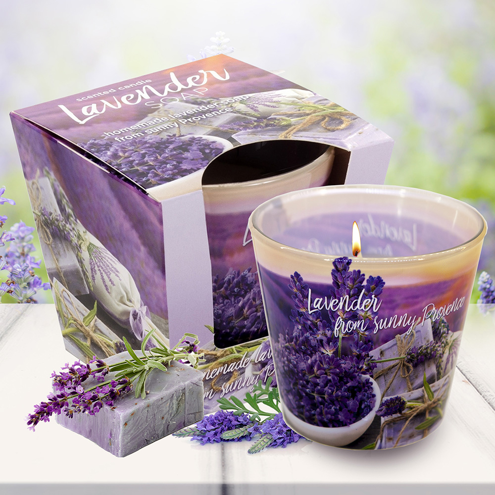 Ly nến thơm tinh dầu Bartek Lavender Fields & Soap 115g QT04965 - cánh đồng oải hương