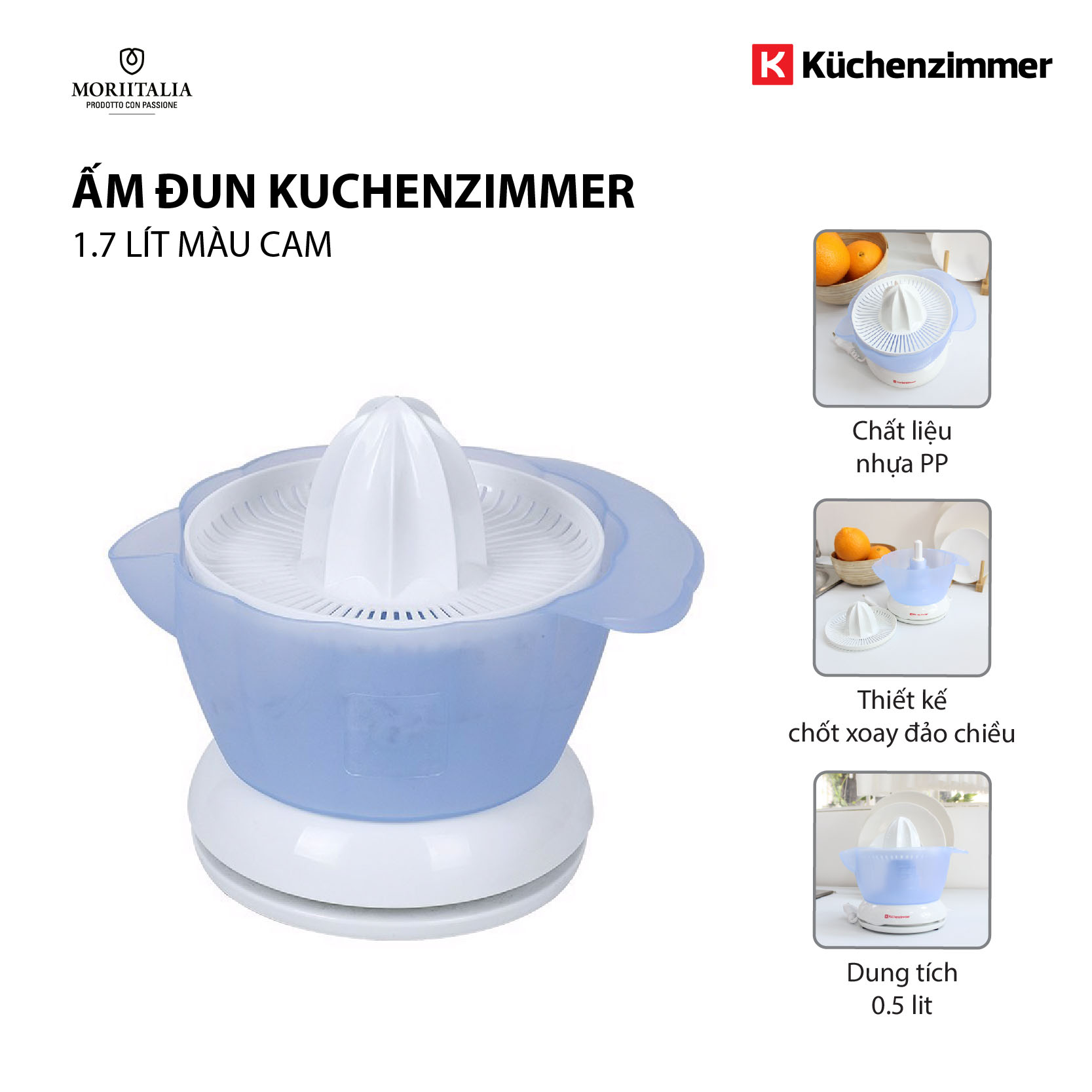 Máy Vắt Cam Kuchenzimmer 3000365 – Xanh Da Trời - Hàng chính hãng