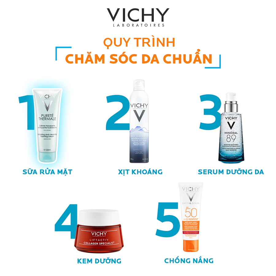 Sữa Rửa Mặt Tạo Bọt Dạng Kem Vichy Pureté Thermale Hydrating And Cleansing Foaming Cream 100703235