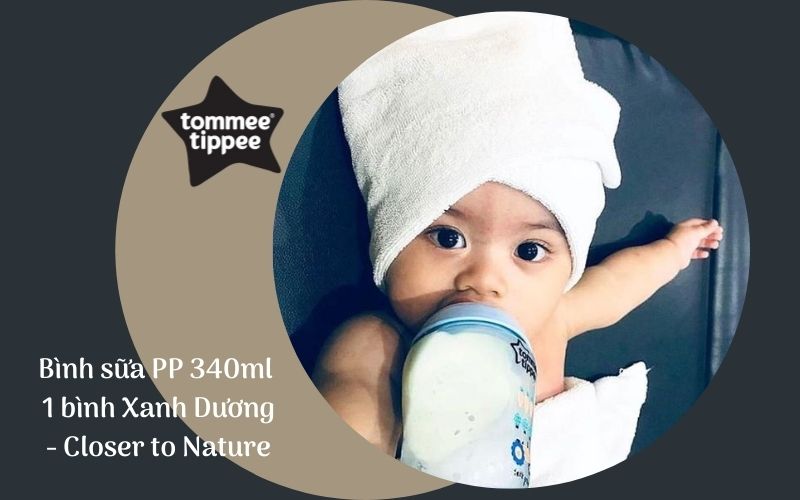 Bình sữa Tommee Tippee Closer to Nature PP 340ml (bình đơn) - Xanh Dương