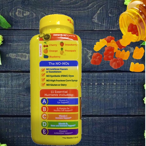 Kẹo dẻo đa Vitamin thiết yếu, Lutien và gấp đôi Canxi cho bé - L’il Critters Gummy Vites 300 viên